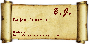 Bajcs Jusztus névjegykártya